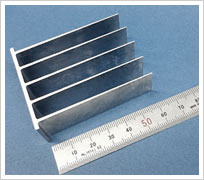 Super thin shapes, like those of heat sink fins.